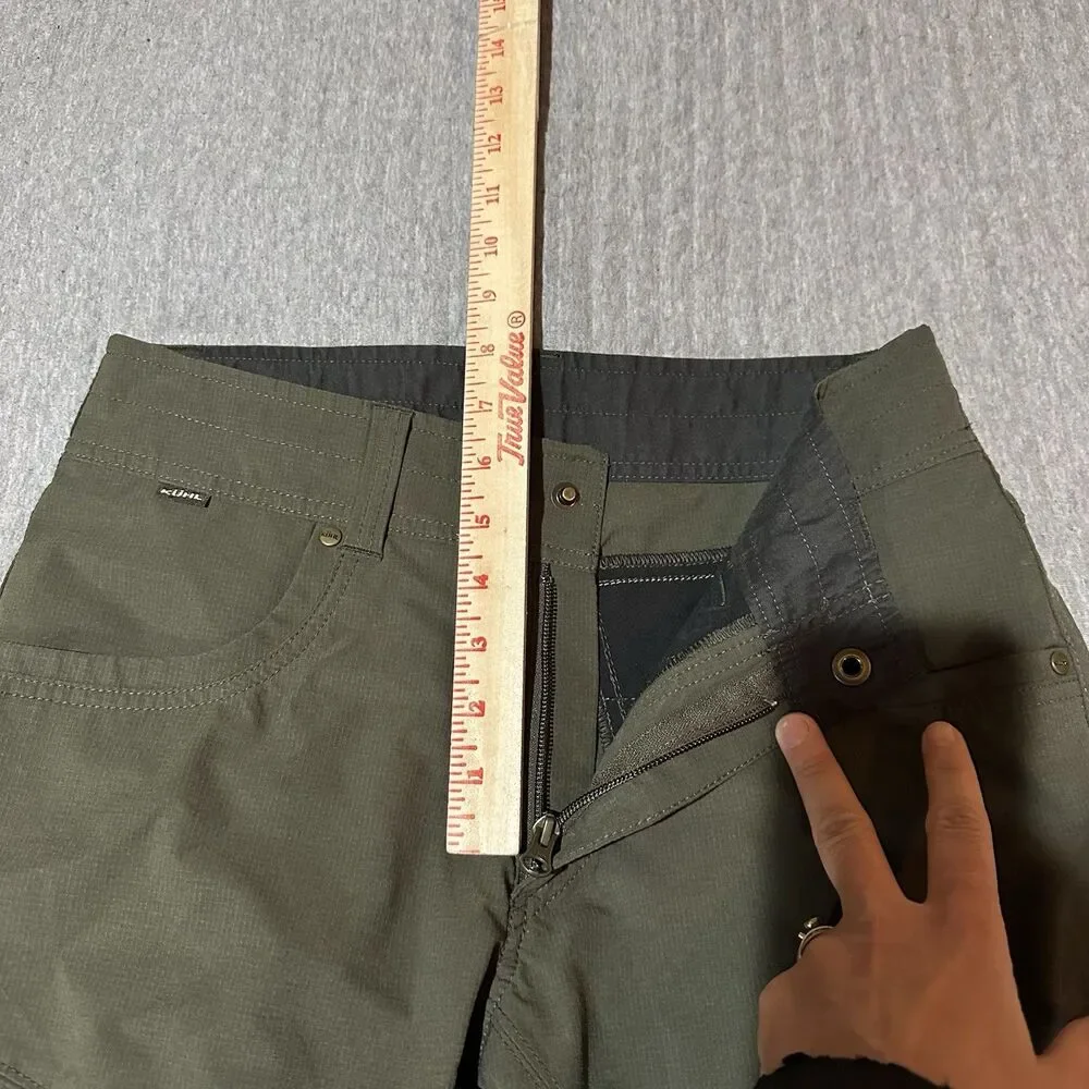 Kuhl Women’s 30 Green Cargo Shorts Zip Pockets Outdoor Casual Hiking Quick Dry - Picture 4 of 13